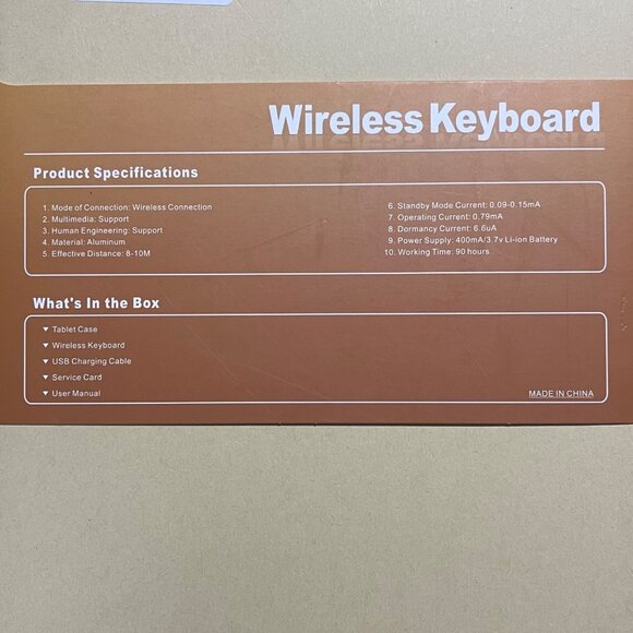 Keyboard Case for Apple iPad 2022 10.9, Wireless, USB Charging Cable, New - Picture 8 of 8
